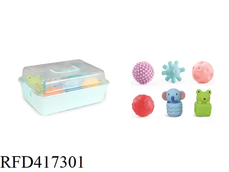 6-PIECE SET OF SOFT BOILED RUBBER BALLS