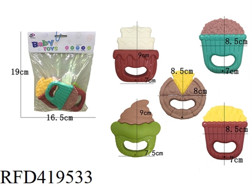 TEETH RATTLE 5 PIECE SET (EUROPEAN AND AMERICAN COLORS)