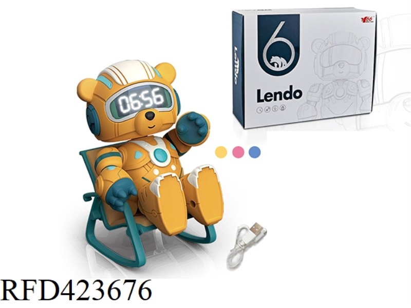 ALLOY LONDO MECHANICAL ALARM CLOCK TIME BEAR WITH LIGHT AND SOUND, EQUIPPED WITH ALLOY SEATS