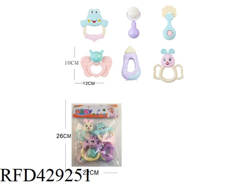 BABY TEETHER RATTLE SERIES 6PCS