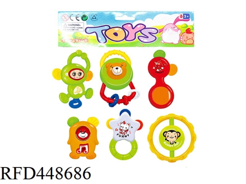 BABY TEETHER RATTLE (PACK OF 6)