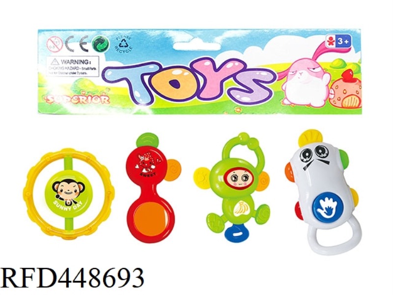 BABY TEETHER RATTLE (PACK OF 4)