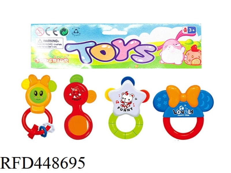 BABY TEETHER RATTLE (PACK OF 4)