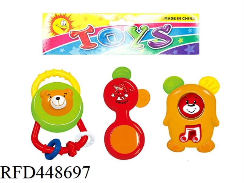 BABY TEETHER RATTLE (3 PIECES)