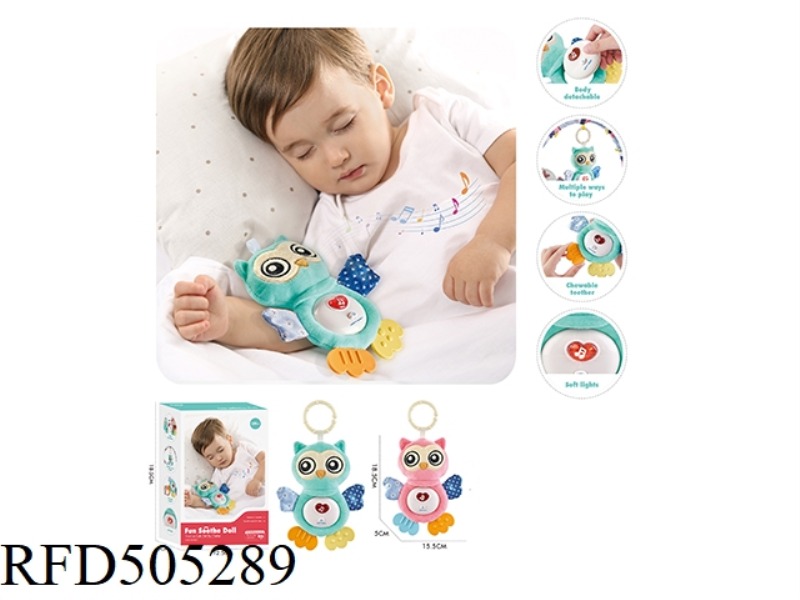 OWL SOUND AND LIGHT SOOTHING DOLL (BLUE, PINK)