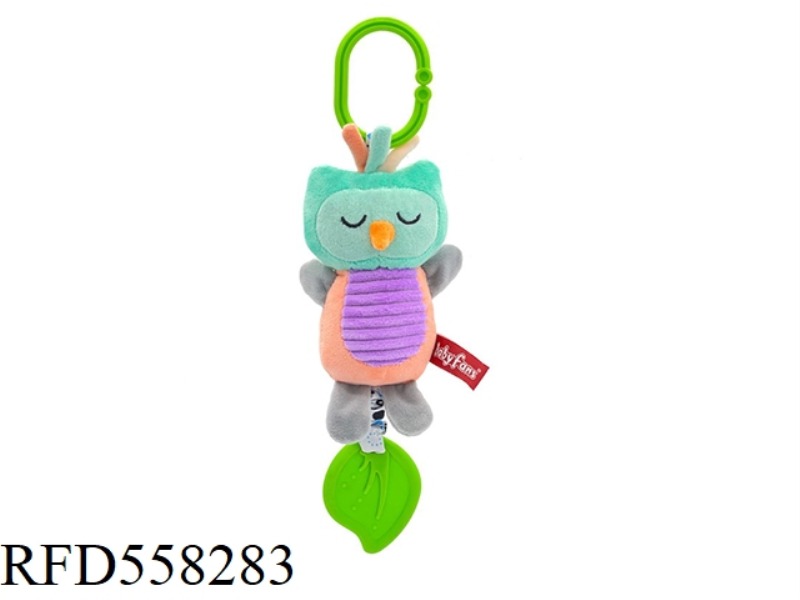 OWL HANGING RATTLE WITH TEETHER