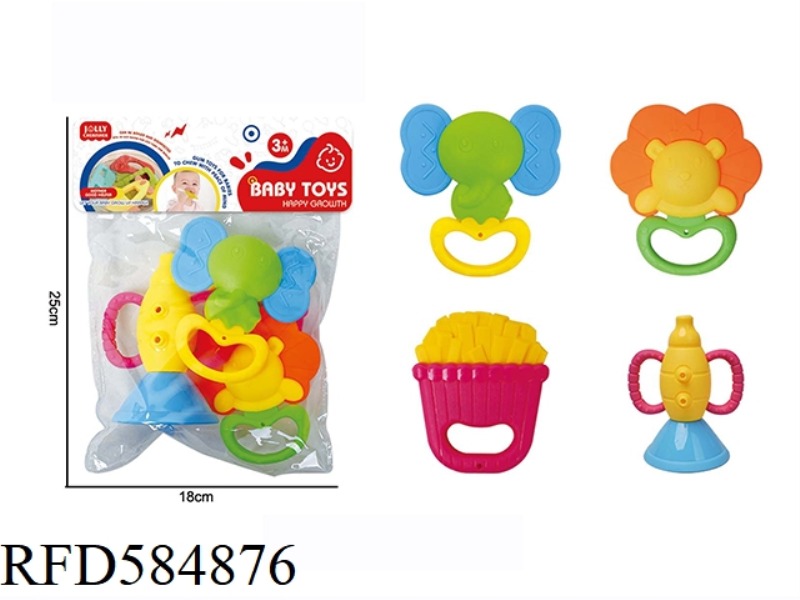 4-PIECE CARTOON PUZZLE SOOTHING BABY GUTTA PERCHA TOY