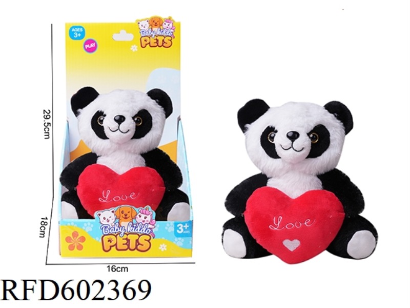 PLUSH COMFORT DOLL LOVE BABY ANIMAL - HEART PANDA