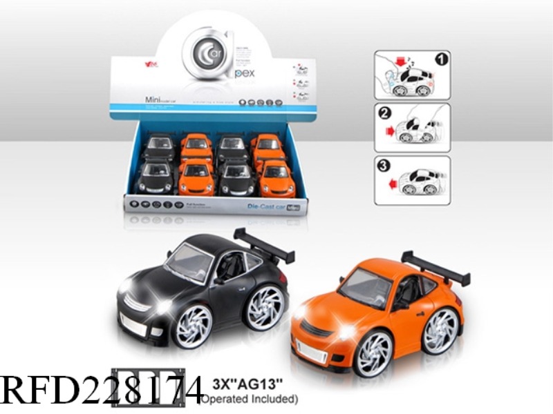 1:28 ALLOY PULL BACK CAR WITH LIGHT AND MUSIC