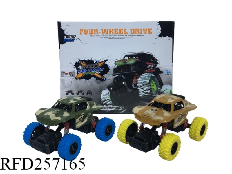 1:32 CLIMBING PULL BACK METAL CAR FRONT AND REAR SPRING SHOCK AVOIDANCE WITH LIGHT AND MUSIC