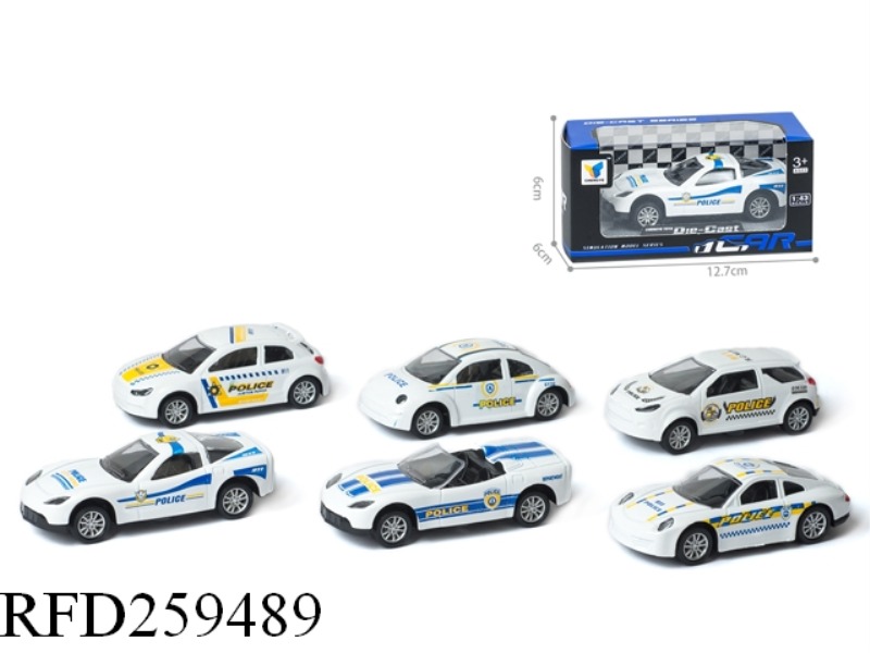 1:43 PULL BACK ALLOY POLICE CAR(1PCST)