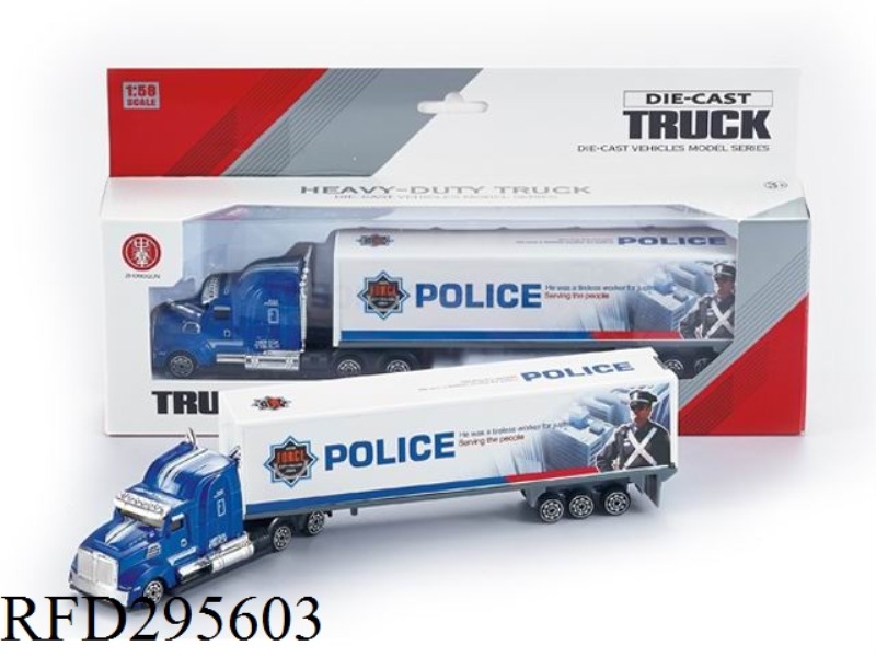 1：58 free-wheel die-cast police container