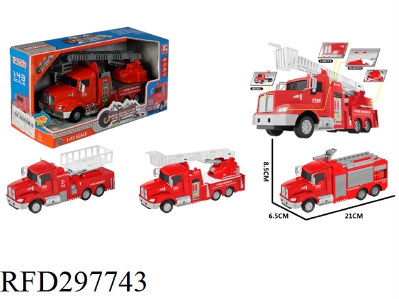 PULL BACK ALLOY FIRE FIGHTING TRUCK WITH LIGHT MUSIC(3 ASST，INCLUDE)