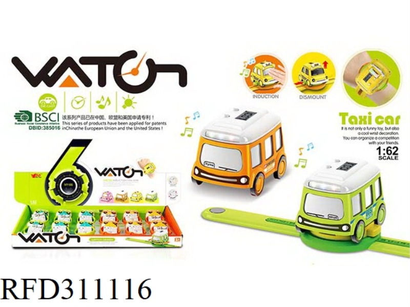 1:62 ALLOY WATCH Q VERSION BUS INTERACTIVE INDUCTION WITH LIGHT MUSIC（BATTERY INCLUDE）12只