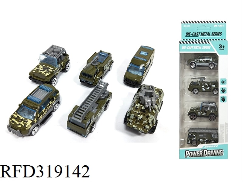 1:64 ALLOY MILITARY TAXI (6 MIXED)