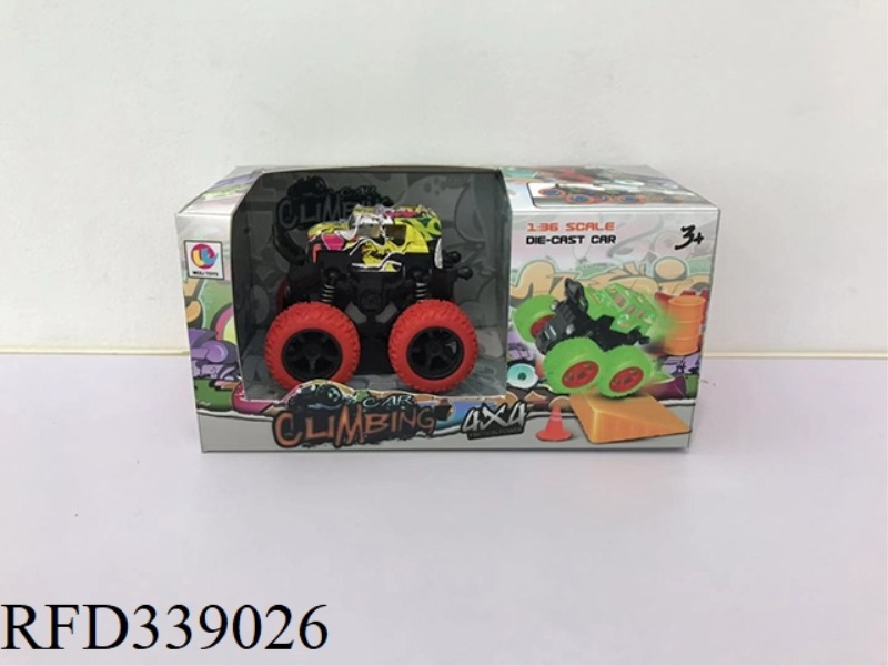 1:36 PAD PRINTING ALLOY INERTIAL STUNT CAR WITH OBSTACLES