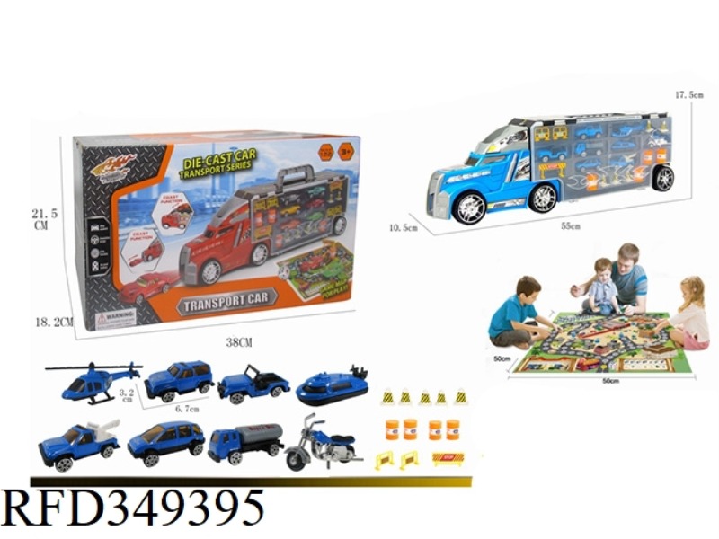1:22 TOWED CONTAINER STORAGE ALLOY POLICE CAR (E-COMMERCE LOADING)