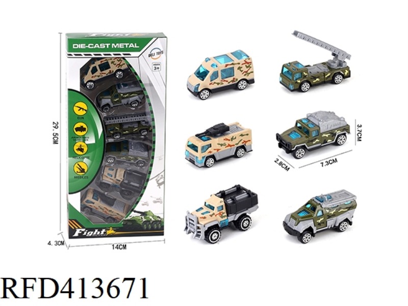 1 6-PACK MILITARY ALLOY CAR