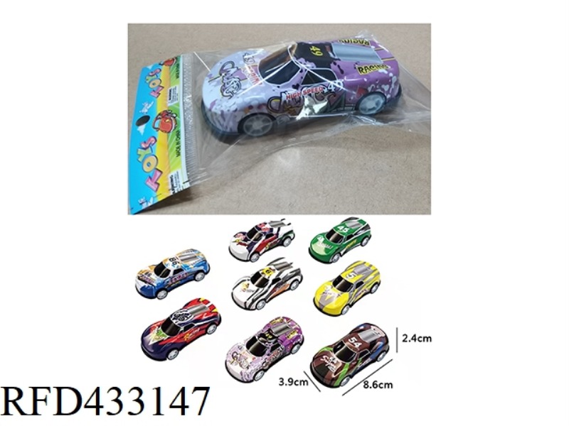 1 PACK OF ALLOY IRON RACING PULLBACK CAR 1:56
