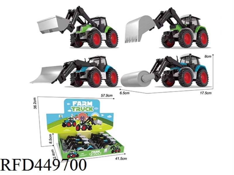 ALLOY FARMER'S CAR, 4 MIXED PACKAGES, (8 PIECES / DISPLAY BOX)