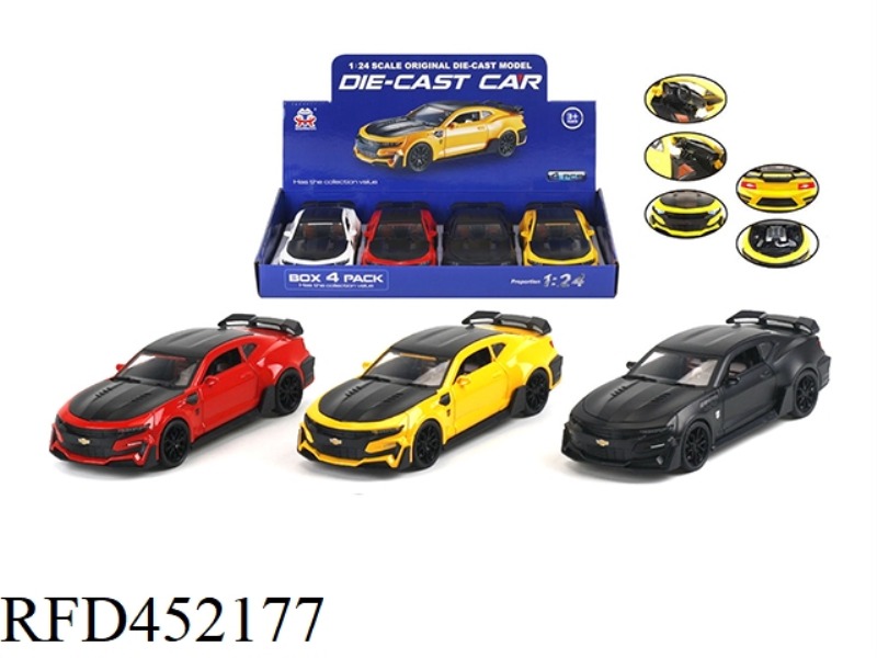 1:24 HORNET CHEVROLET ALLOY CAR PULL BACK WITH SOUND AND LIGHT (6PCS)