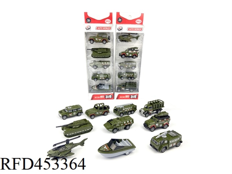 1:64 PULL BACK ALLOY CAR (5 PACK) MILITARY SERIES 10 MIXED PACKS