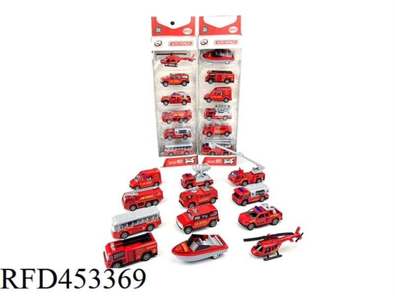 1:64 PULL BACK ALLOY CAR (6 PIECES) FIRE SERIES 12 MIXED
