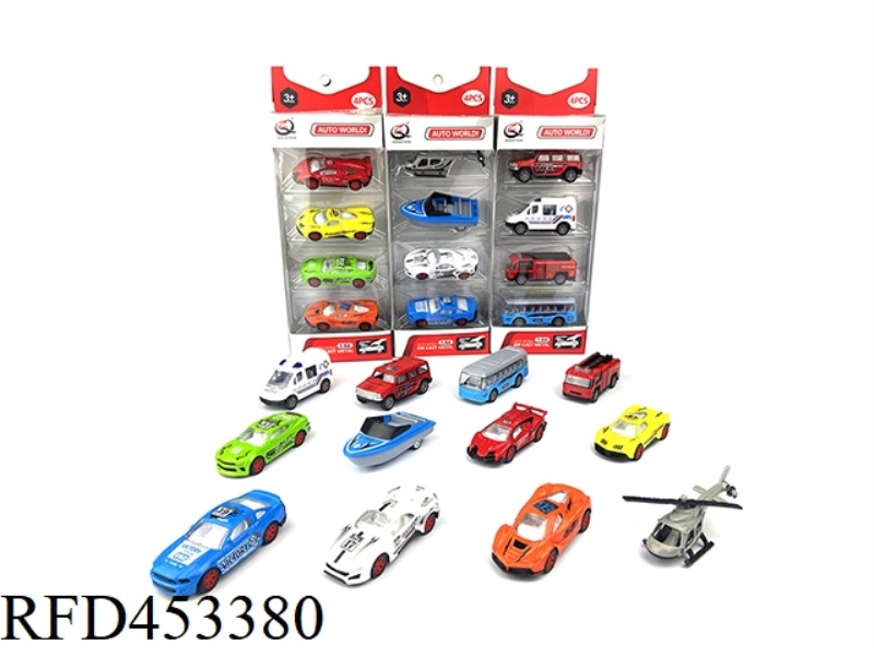 1:64 PULL BACK ALLOY CAR (4 PIECES) CITY SERIES 12 MIXED