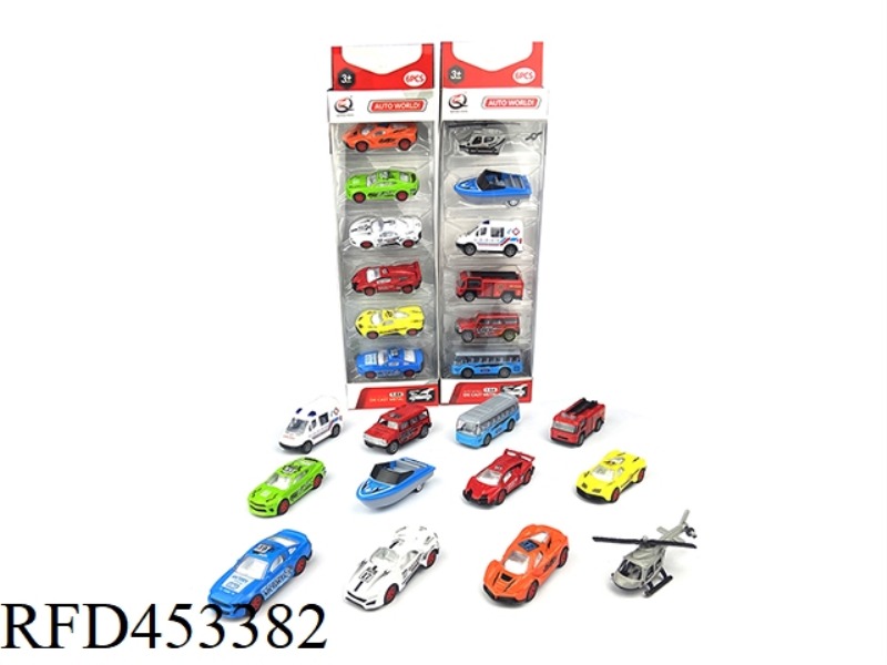 1:64 PULL BACK ALLOY CAR (6 PACK) CITY SERIES 12 MIXED PACKS