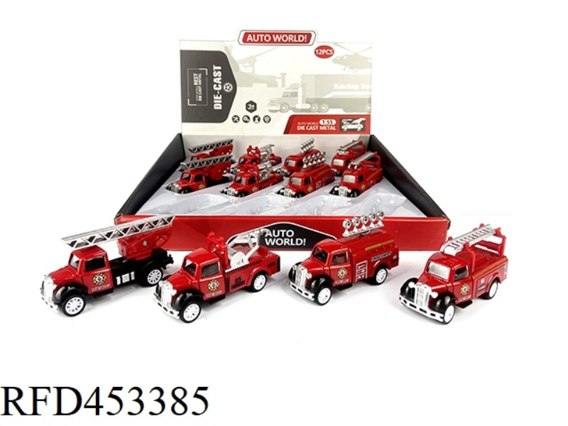1:55 PULL BACK ALLOY CAR (12 / BOX) FIRE SERIES 4 MIXED