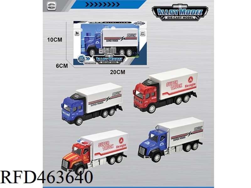 1:48 ALLOY PULL BACK CITY TRUCK 4 MIXED PACKS WITH LIGHT AND MUSIC