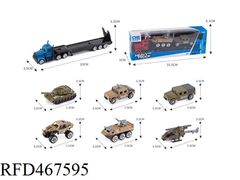 ALLOY TRACTOR TRAILER +2 ALLOY MILITARY