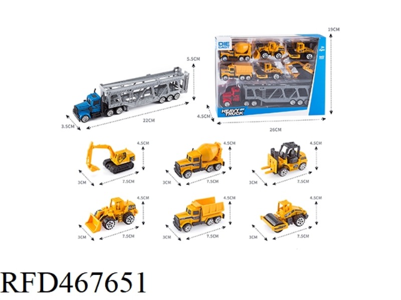 ALLOY TRACTOR RAILCAR +6 ALLOY ENGINEERING VEHICLES