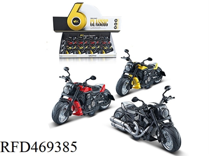 1: 12 ALLOY HARLEY WOLVERINE MOTORCYCLE 3-COLOR HYBRID 12PCS