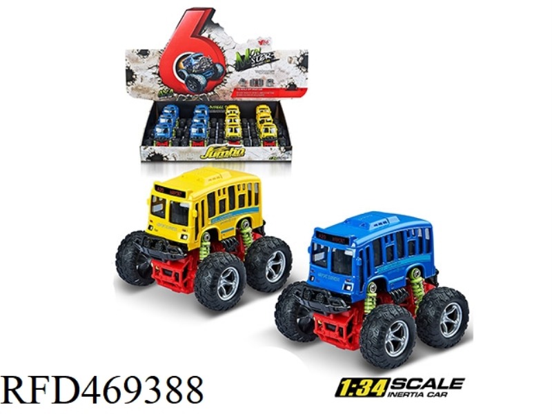 1: 34Q ALLOY INERTIA 4WD SIMULATION OFF-ROAD LARGE WHEEL SPRING SHOCK ABSORBER (SINGLE-LAYER) BUS 1