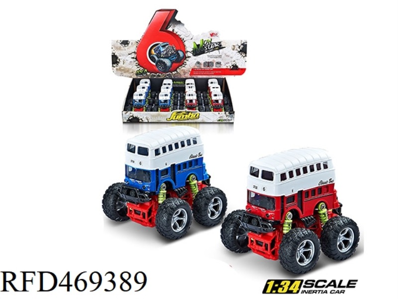 1: 34Q ALLOY INERTIA 4WD SIMULATION OFF-ROAD LARGE WHEEL SPRING SHOCK ABSORBER (DOUBLE-LAYER) BUS 1