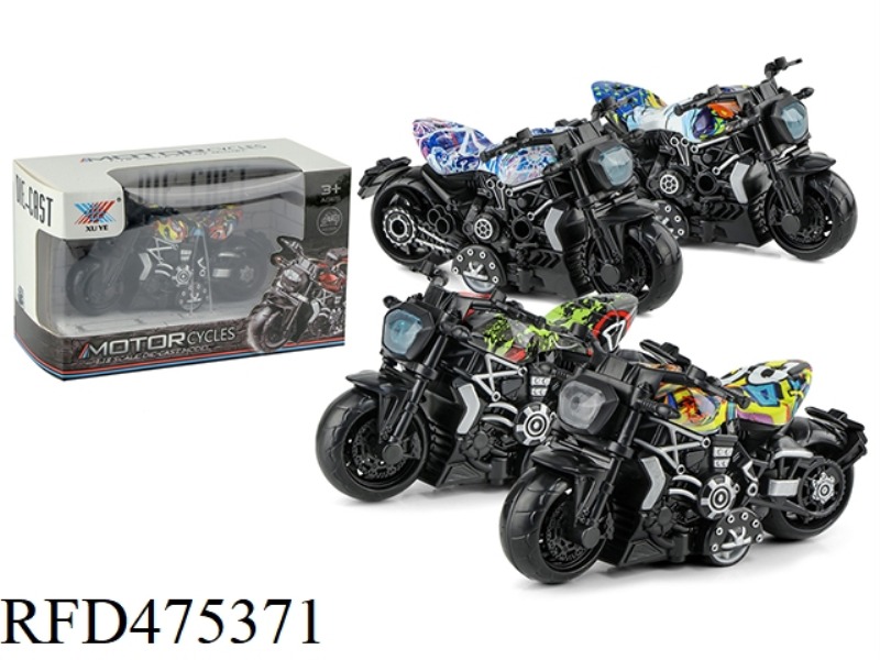 1:32 ALLOY MOTORCYCLE GRAFFITI PULL FLOWER PULL BACK (1 PACK)