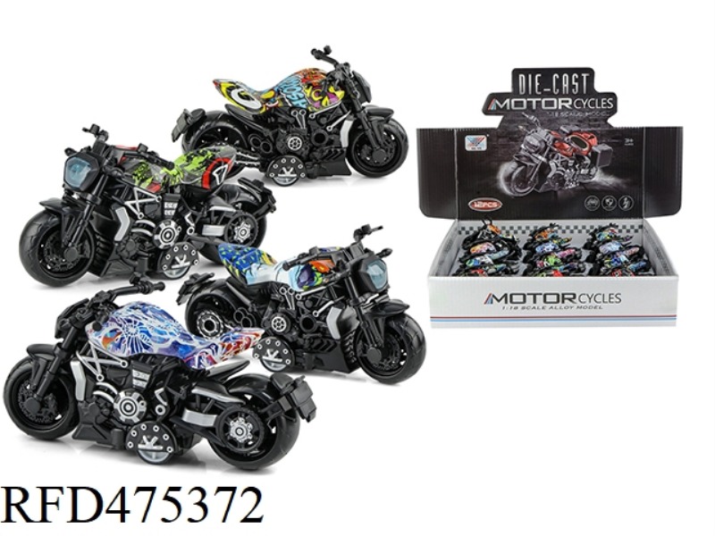 1:32 ALLOY MOTORCYCLE DUCATI PULL BACK (12 PACK)