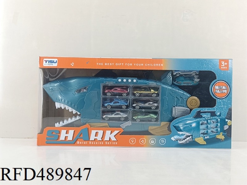 SHARK STORAGE TOYS (WITH 2 ALLOY CARS AND 6 PLASTIC CARS)