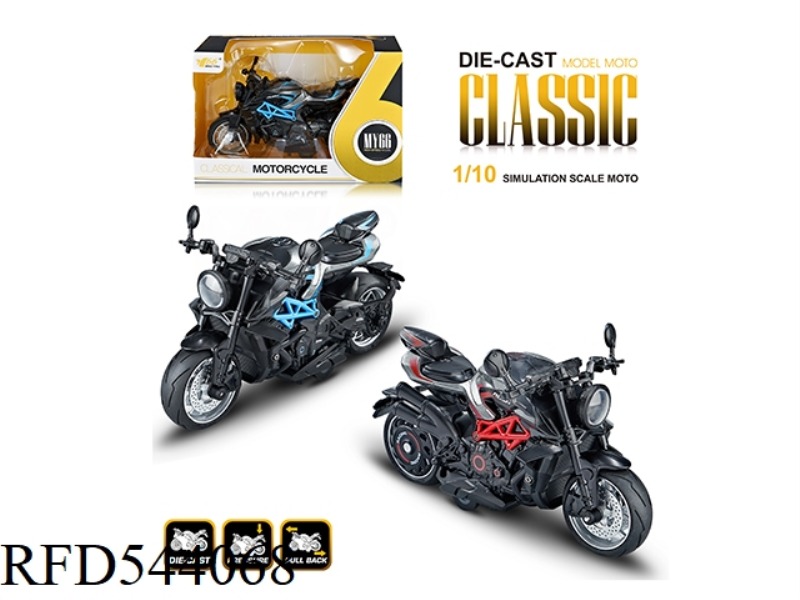 1:10 ALLOY PULLEBACK GUSTA MOTORCYCLE 2 COLOR MIX