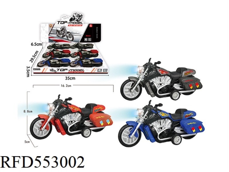 1:12 ALLOY PULL-BACK HARLEY MOTORCYCLE WITH LIGHT AND SOUND 6PCS