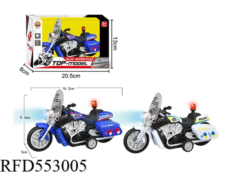 1:12 ALLOY PULL-BACK HARLEY COP MOTORCYCLE WITH LIGHT AND SOUND