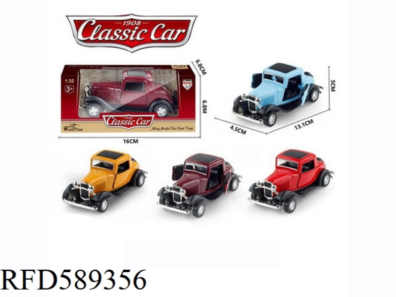 1:32 ALLOY PULL-BACK SIMULATION CLASSIC CAR FORD