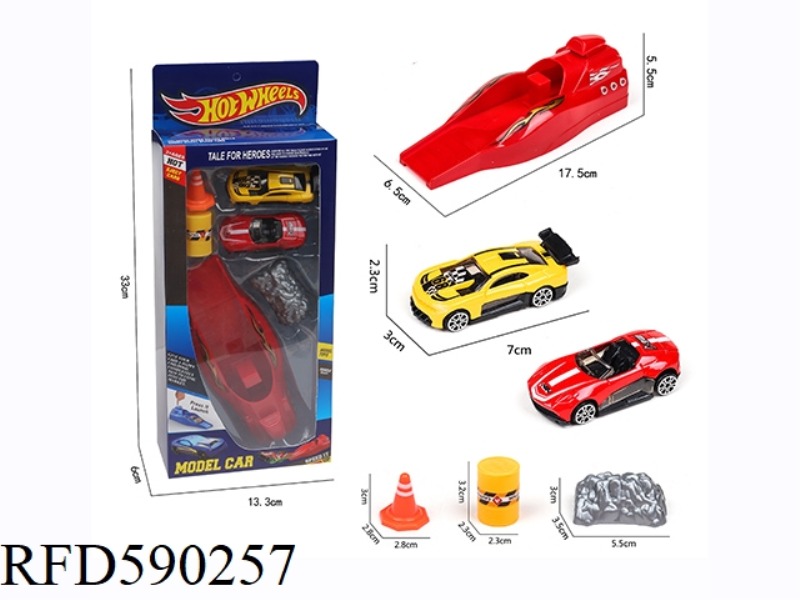 1 CATAPULT +2 SLIDING ALLOY RACING CAR +3 ACCESSORIES