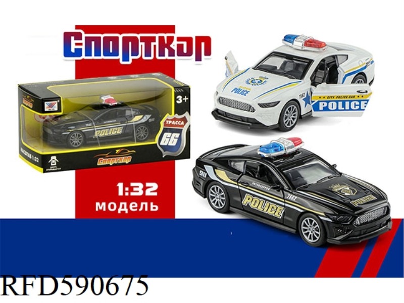 1:32 ALLOY CAR PULL BACK TO OPEN THE DOOR POLICE CAR (1 PACK) RUSSIAN