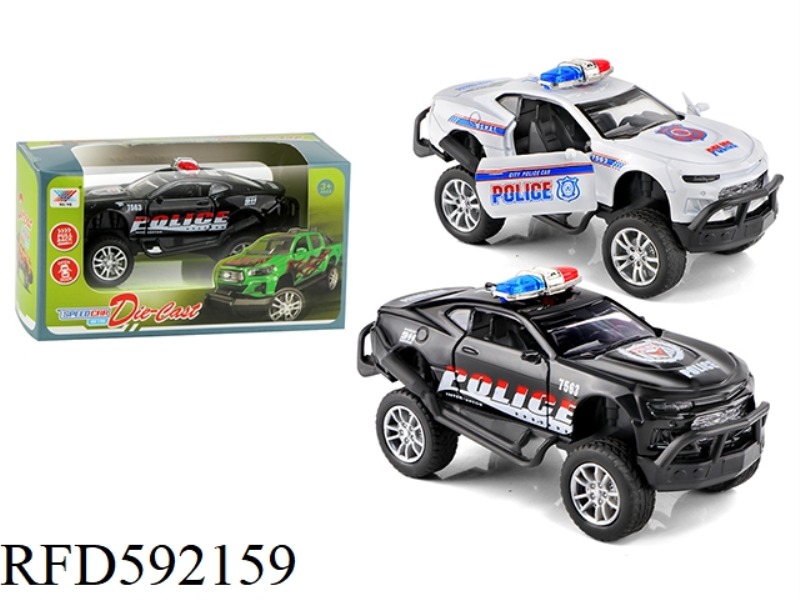 1:32 OFF-ROAD ALLOY POLICE CAR PULL BACK TO OPEN THE DOOR (1 PACK)