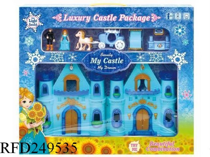 DOUBLE CASTLE WITH LIGHT/MUSIC FURNITURE MAN CARRIAGE