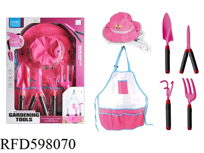 GARDENING SET FOR GIRLS WITH HAT AND APRON