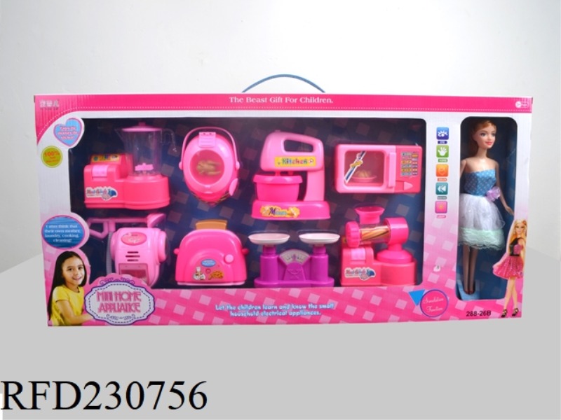 HOME APPLIANCES 8PCS WITH DOLL