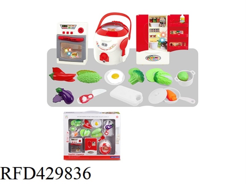 LIGHT AND MUSIC REFRIGERATOR, OVEN AND RICE COOKER SET